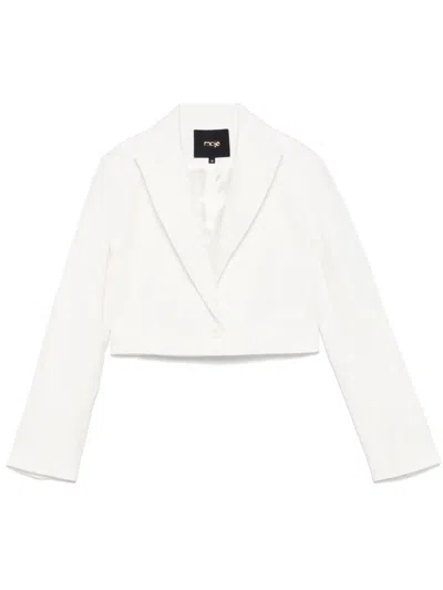 Maje Cropped Blazer In White