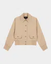 Maje Linen And Cotton Bomber Jacket In Beige