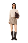 Maje Cropped Cable-knit Sweater In Neutral