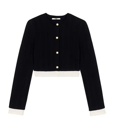 Maje Cropped Cardigan In Black