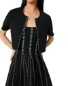 Maje Cropped Cardigan In Black/ecru