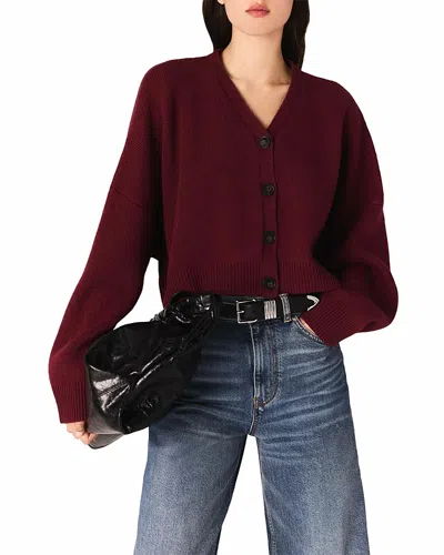 Maje Cropped Cardigan In Burgundy