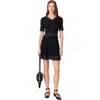 Maje Cropped Cardigan With Eyelets In Black