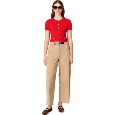 MAJE MAJE CROPPED SHORT SLEEVE CARDIGAN