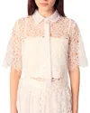 Maje Ciblanche Lace Guipure Button-front Shirt In White