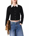 Maje Cropped Poplin Shirt In Black