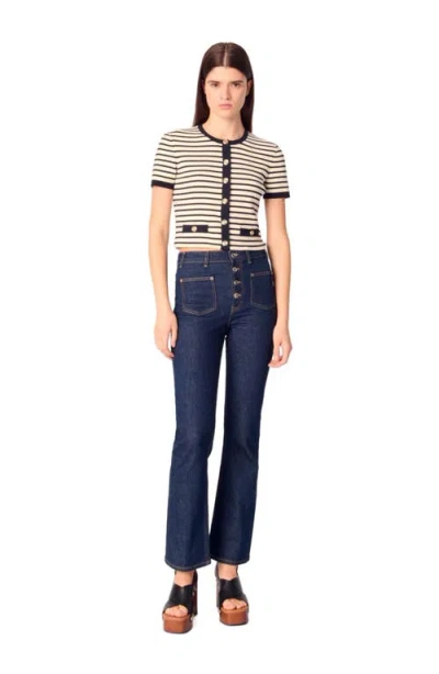 MAJE MAJE CROPPED RIB KNIT CARDIGAN