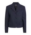 Maje Cropped Sequin Blazer In Blue