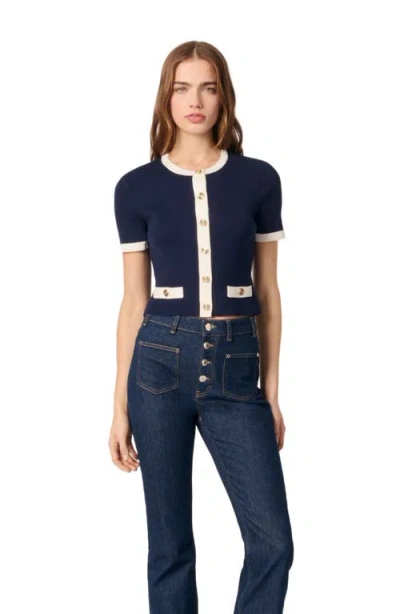 Maje Cropped Short Sleeve Cardigan