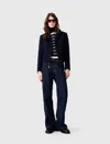 Maje Cropped Suit Jacket In Navy