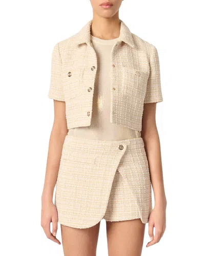 MAJE CROPPED TWEED JACKET