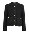 Maje Cropped Tweed Jacket In Black