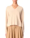 Maje Wool Blend V-neck Sweater In Beige