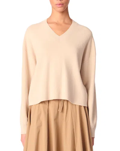 MAJE CROPPED V NECK SWEATER