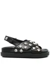 Maje Crystal-embellished Sandals In Black