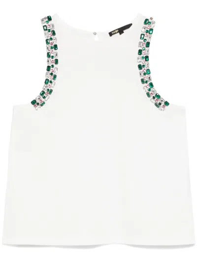 Maje Crystal-embellished Tank Top In White