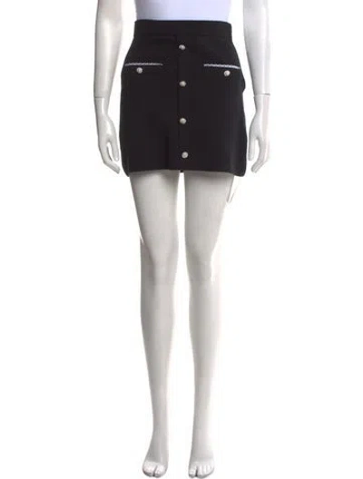 Pre-owned Maje Crystal Embellishments Mini Skirt In Black