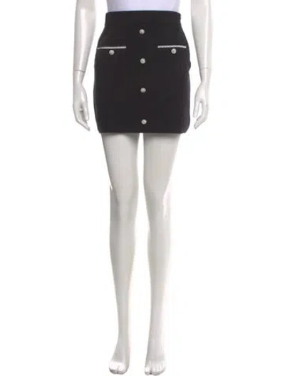 Pre-owned Maje Crystal Embellishments Mini Skirt In Black