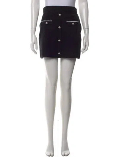 Pre-owned Maje Crystal Embellishments Mini Skirt In Black