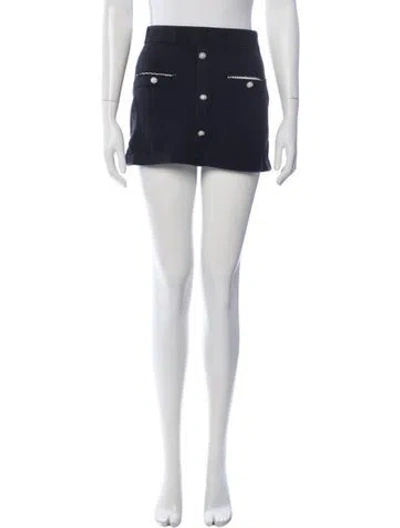 Pre-owned Maje Crystal Embellishments Mini Skirt In Black