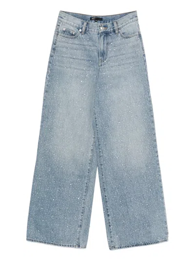 Maje Crystal-embembellished Straight-leg Jeans In Blue