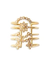 Maje Crystal Multirow Cuff Statement Ring In Gold