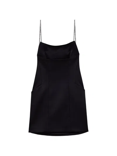 Maje Crystal-embellished Backless Mini Dress In 黑色