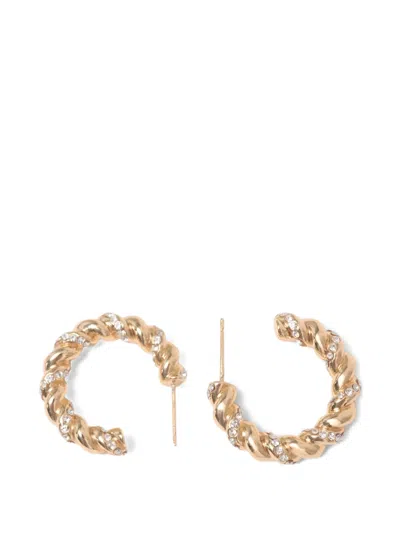 Maje Crystal-embellished Half-hoop Earrings In Gold