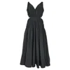 Maje Cut-out Detail Midi Dress In Black Polyester In Black
