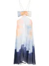 Maje Ryedine Cutout Maxi Dress In 蓝色