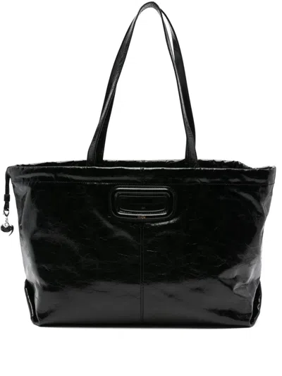Maje Cut-out Tote Bag In Black