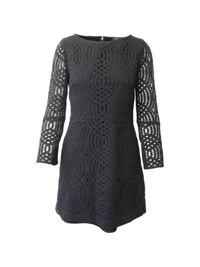 Pre-owned Maje Cutout Lace Dress In Black