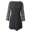 Maje Cutout Lace Mini Dress In Black Cotton