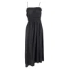 Maje Cutout Shirred Sleeveless Midi Dress In Black Polyester In Black