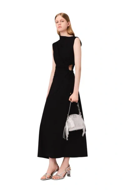 Maje Cutout Waist Maxi Dress