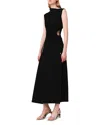 Maje Cutout Waist Maxi Dress In Black