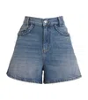Maje Denim Braided-trim Shorts In Blue