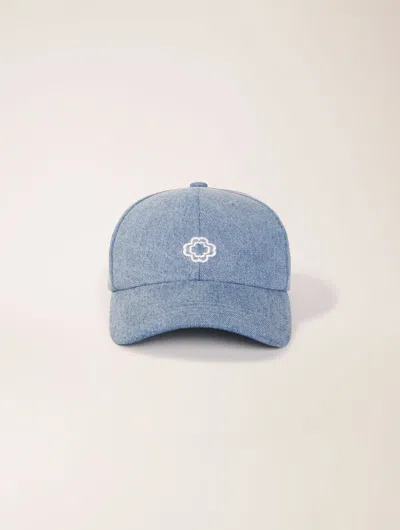 Maje Denim Cap In Bleu Jean