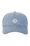 Maje Logo-embroidered Denim Cap In Blue Jean