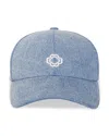 Maje Logo-embroidered Denim Cap In Blue Jean