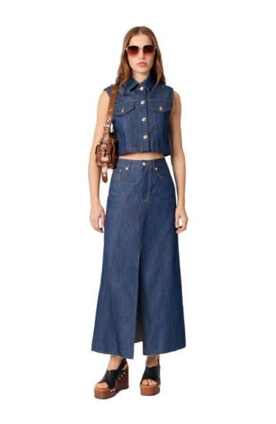 MAJE MAJE DENIM CROPPED JACKET