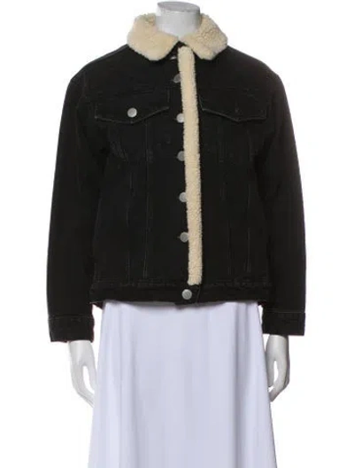Pre-owned Maje Denim Jacket In Black