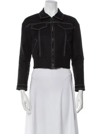 Pre-owned Maje Denim Jacket In Black