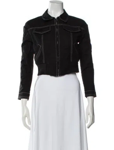 Pre-owned Maje Denim Jacket In Black