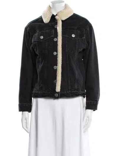 Pre-owned Maje Denim Jacket In Black