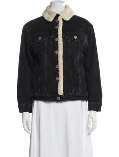 Pre-owned Maje Denim Jacket In Black