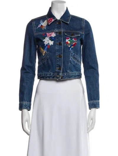 Pre-owned Maje Denim Jacket In Blue