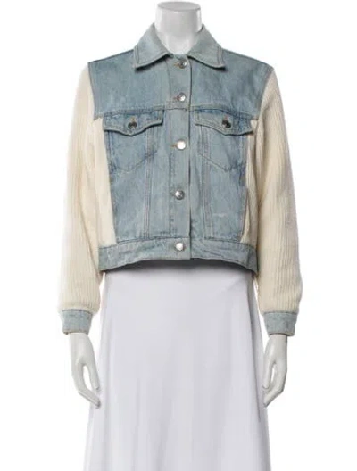 Pre-owned Maje Denim Jacket In Blue