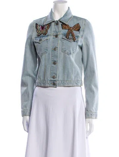 Pre-owned Maje Denim Jacket In Blue