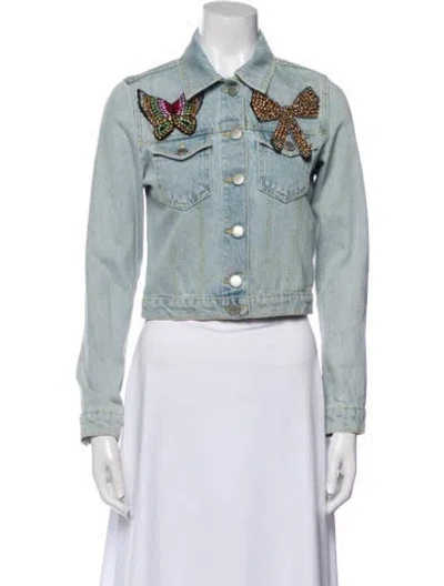 Pre-owned Maje Denim Jacket In Blue